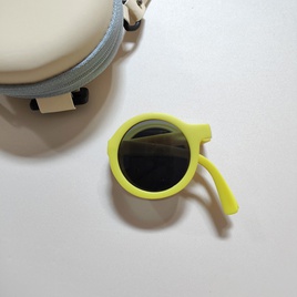 Fashion Solid Color Resin Round Frame Full Frame Kids Sunglassespicture15