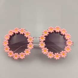 Fashion Flower Pc Round Frame Full Frame Kids Sunglassespicture10