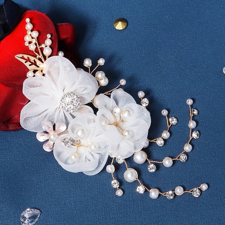 Sweet Flower Alloy Artificial Rhinestones Artificial Pearls Hair Clip's discount tags