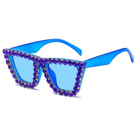 Fashion Solid Color Pc Square Diamond Full Frame Womens Sunglassespicture13