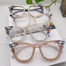 Fashion Solid Color Pc Cat Eye Diamond Full Frame Optical Glassespicture8