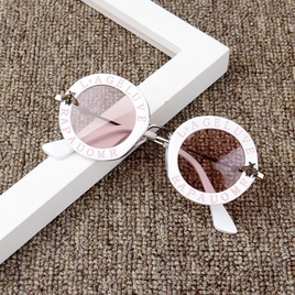 Fashion Letter Resin Round Frame Full Frame Kids Sunglassespicture15