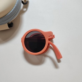 Fashion Solid Color Resin Round Frame Full Frame Kids Sunglassespicture17