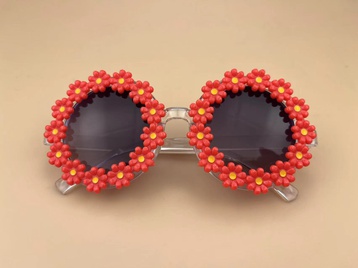 Fashion Flower Pc Round Frame Full Frame Kids Sunglassespicture12