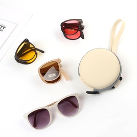 Fashion Solid Color Resin Round Frame Full Frame Kids Sunglassespicture18
