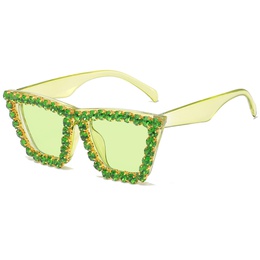 Fashion Solid Color Pc Square Diamond Full Frame Womens Sunglassespicture5