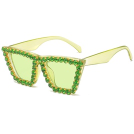 Fashion Solid Color Pc Square Diamond Full Frame Womens Sunglassespicture12