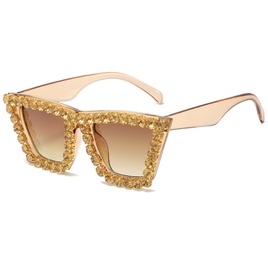 Fashion Solid Color Pc Square Diamond Full Frame Womens Sunglassespicture11