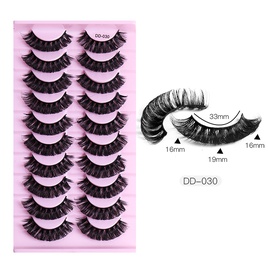 Nuevos 10 pares tresPestaas postizas curvadas de pelo de visn Artificial Dimensionalpicture34