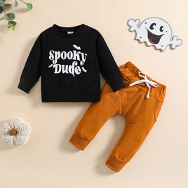 Halloween Casual Letter Cotton Blend Boys Clothing Setspicture16