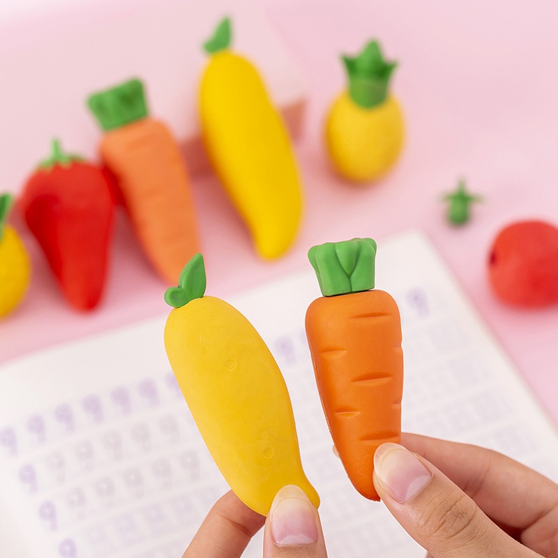 Cartoon Creative Cute Gift Carrot Fruit Shape Eraser
