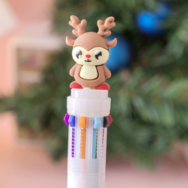 Cartoon Cute Christmas Deer Ballpoint Pen Ten Color Penpicture17