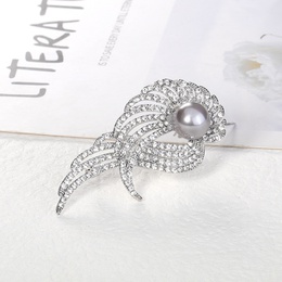 Fashion Wings Alloy Plating Inlay Artificial Pearls Rhinestones WomenS Broochespicture7