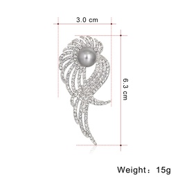 Fashion Wings Alloy Plating Inlay Artificial Pearls Rhinestones WomenS Broochespicture4