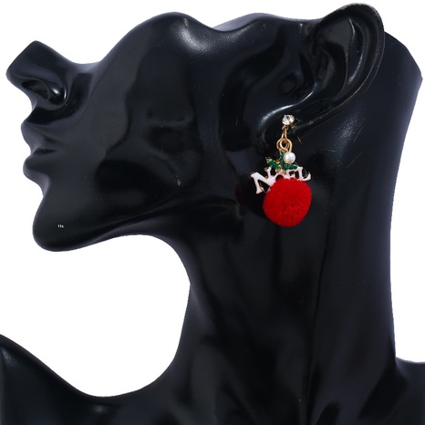 Fashion Christmas Tree Hairball Snowman Alloy Enamel Plating Zircon Women'S Drop Earrings 1 Pair's discount tags