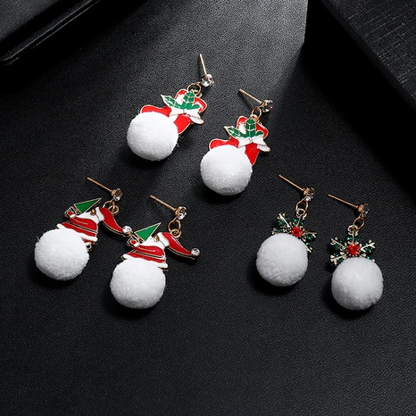 Fashion Santa Claus Snowflake Boots Alloy Enamel Plating Zircon Drop Earrings 1 Pair's discount tags