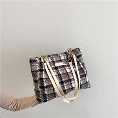 Women'S Vintage Style Plaid Canvas Shopping bags