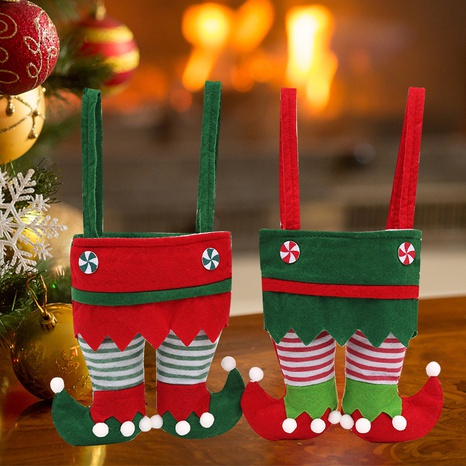 Weihnachten Mode Farbblock Tuch Gruppe Zubehör für Geschenkverpackungen 1 Stück's discount tags