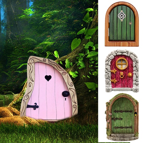 Miniature Fairy Dwarf Door-Shaped Stump Courtyard Garden Decorations's discount tags