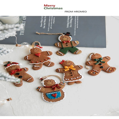Weihnachten Weihnachten Lebkuchen Harz Gruppe Hängende Ornamente 1 Stück's discount tags