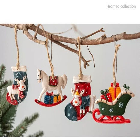 Weihnachten Weihnachten Weihnachtsmann Schneemann Harz Gruppe Hängende Ornamente 1 Stück's discount tags