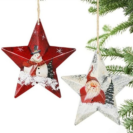 Weihnachten Weihnachten Weihnachtsmann Schneemann Eisen Gruppe Hängende Ornamente 1 Stück's discount tags