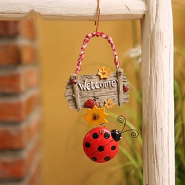 Resin hanging home decoration insect ladybug welcome tagpicture13