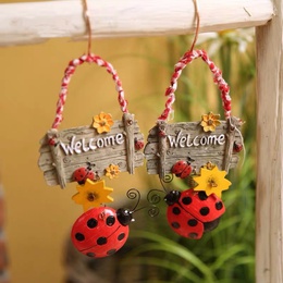 Resin hanging home decoration insect ladybug welcome tagpicture11