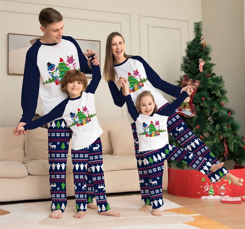 Fashion Christmas Tree Stripe Polyester Pants Sets Family Matching Outfits's discount tags