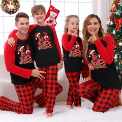 Casual Letter Plaid Polyester Printing Pants Sets Family Matching Outfits