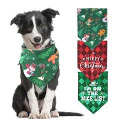 Casual Polyester Christmas Color Block Pet Scarf 1 Piece