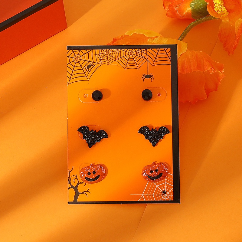 Retro Pumpkin ghost Bat Alloy WomenS Earrings 1 Set