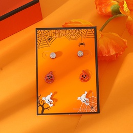 Retro Pumpkin ghost Bat Alloy WomenS Earrings 1 Setpicture11
