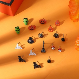 Retro Pumpkin ghost Bat Alloy WomenS Earrings 1 Setpicture10