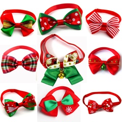 Casual Ribbon Christmas Color Block Bowknot Pet Accessories 1 Piece