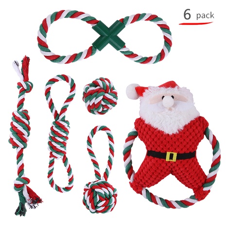 Noël corde de coton Père Noël Jouets Pour Animaux 1 Jeu's discount tags