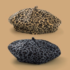 Women'S Fashion Leopard Printing and Dyeing Eaveless Beret Hat