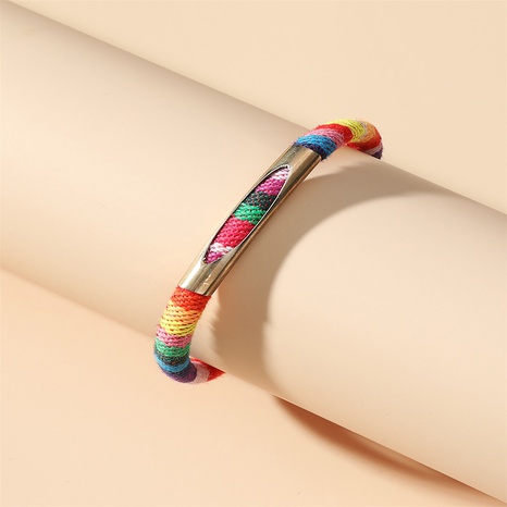Fashion Rainbow Copper Knitting Bracelets 1 Piece's discount tags