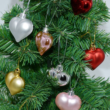 Weihnachten Mode Herzform Kunststoff Gruppe Hängende Ornamente 12 Stück's discount tags
