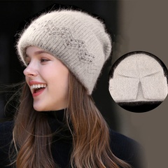 Women'S Fashion Solid Color Rhinestone Wool Cap