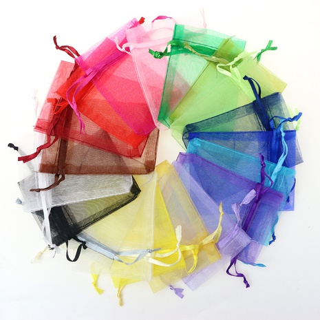 Fashion Solid Color Organza Drawstring Jewelry Packaging Bags 1 Piece's discount tags