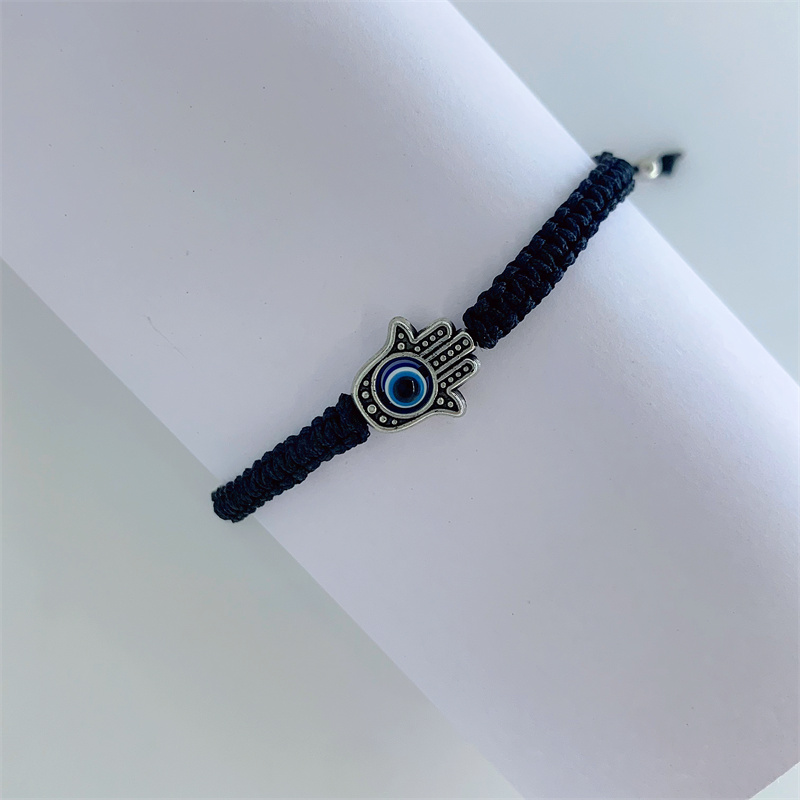 Fashion Palm Eye Alloy rope Inlay Artificial Gemstones Unisex Bracelets 1 Piecepicture7