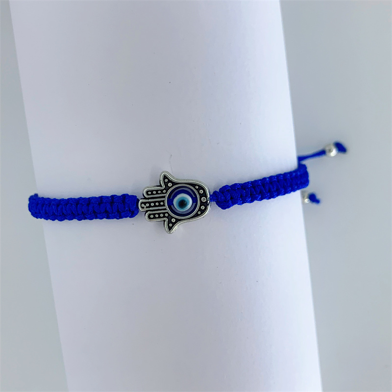 Fashion Palm Eye Alloy rope Inlay Artificial Gemstones Unisex Bracelets 1 Piecepicture4