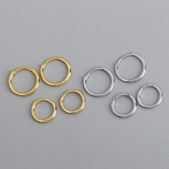 Simple Style Circle Sterling Silver Plating Earrings 1 Pair