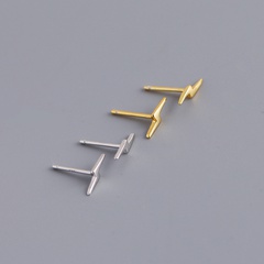 Simple Style Lightning Sterling Silver Plating Ear Studs 1 Pair