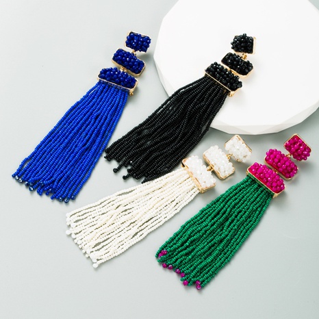 Ethnic Style Tassel Alloy Beaded Tassel Women'S Drop Earrings 1 Pair's discount tags