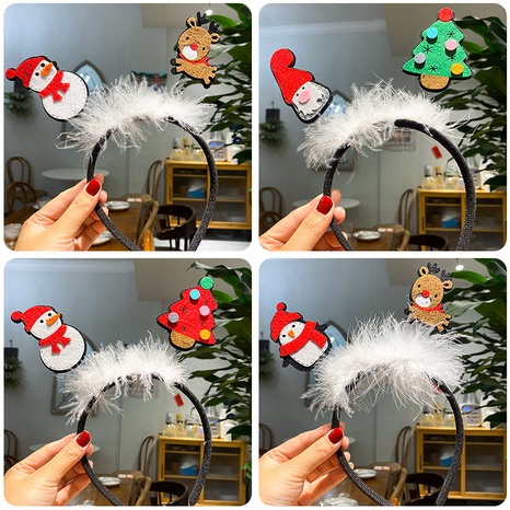 Cartoon Style Christmas Tree Snowman Cloth Hair Band's discount tags
