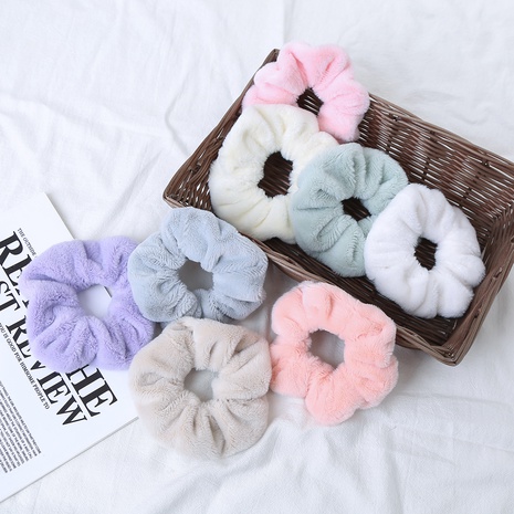 Simple Style Solid Color Cloth Plush Hair Tie 1 Piece's discount tags