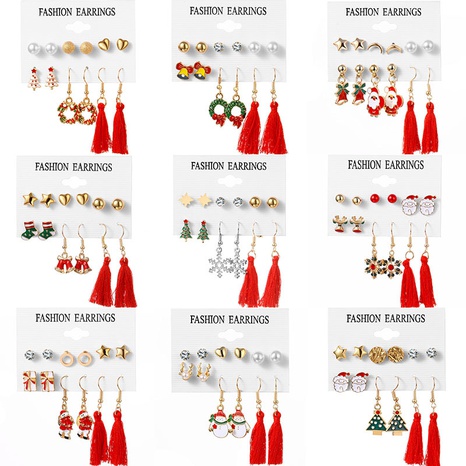 Simple Style Christmas Tree Heart Shape Snowman Alloy Plating Women'S Ear Studs 1 Set's discount tags