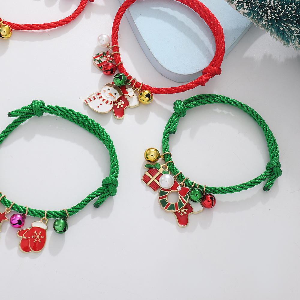 Cute Christmas House Snowflake Alloy Drawstring Unisex Bracelets 1 Piecepicture4
